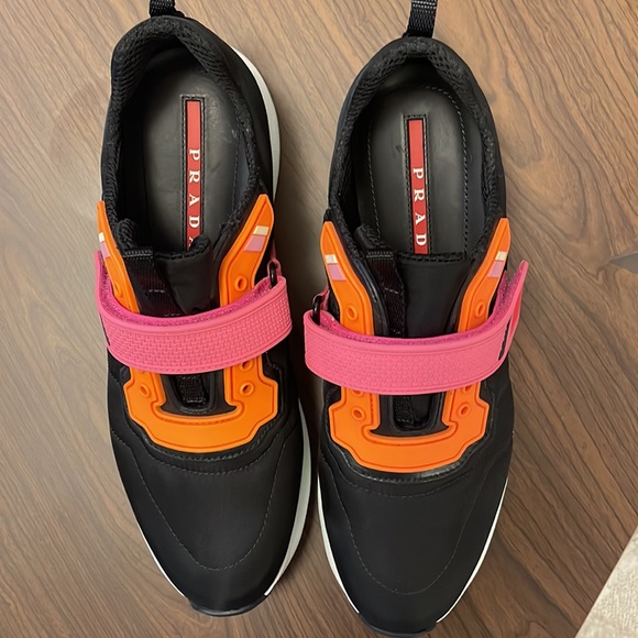 Prada Calzature Donna *3E6322 Nero Orange - *NYLON 2* size 40 - Picture 4 of 17